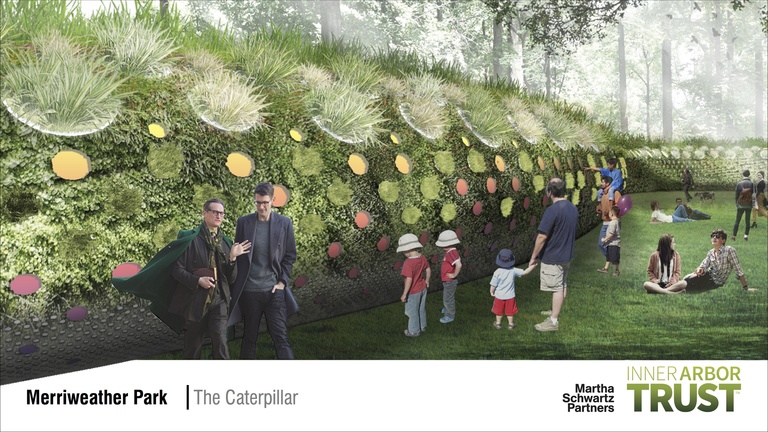 Architectural rendering of the Caterpillar feature