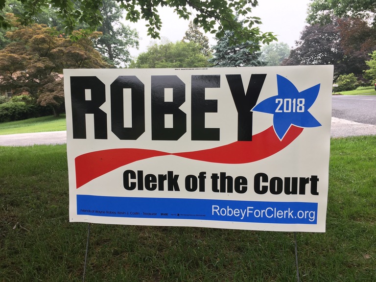 Wayne Robey campaign sign, 2018 elections