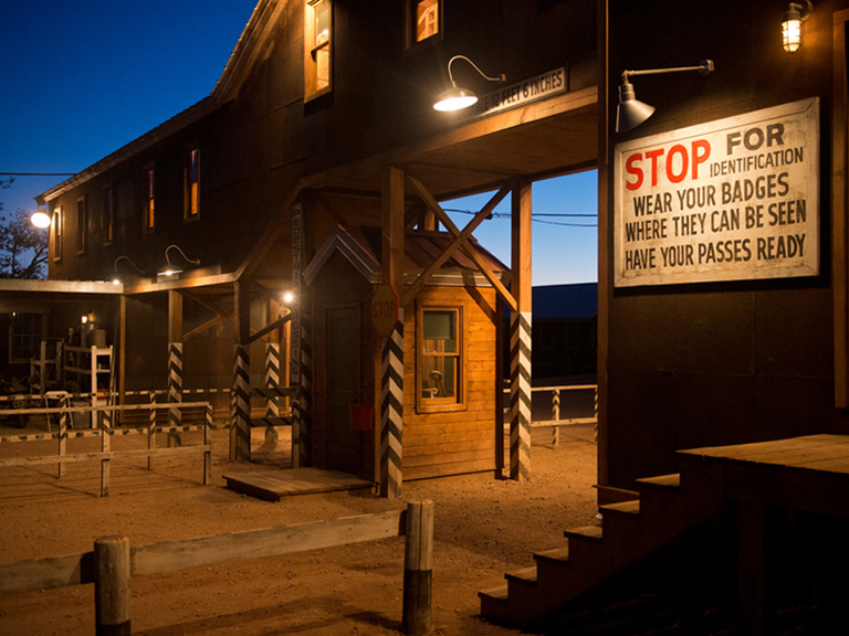 Picture of the Los Alamos entrance on the set of Manhattan