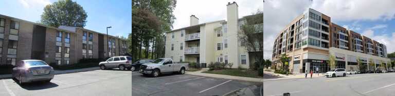 Examples of apartment complexes in Howard County, Maryland