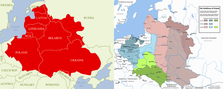 Two maps of the Polish-Lithuanian Commonwealth