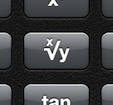 Picture of x-root-y key on iPhone scientific calculator